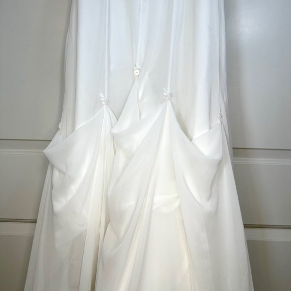 Alfredo Angelo Chiffon Wedding Dress Sweetheart Lace Applique Gown with … - Picture 11 of 14